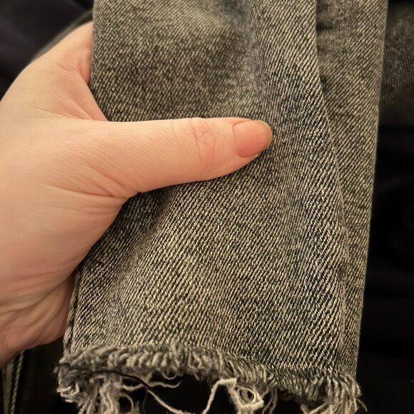 Zara The Skinny Jeans – Gray Distressed Raw Hem Ankle Slit Denim Size 8 - Picture 11 of 13